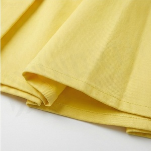Minifalda Plisada para Mujer, Color Amarillo Sólido, Cintura Regular, Tejido de Tela, para Todas las Temporadas - Product Image 6