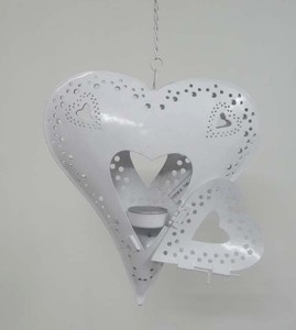 ที่วางเทียนรูปหัวใจแบบเจาะรู พร้อมโซ่แขวน - Product Image 1