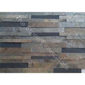 มหาดไทยตกแต่งธรรมชาติ Zeera สีเขียวผสมผนังแผงผนังหินมหาดไทยตกแต่งภายในหินวัฒนธรรมเทียม - Product Image 2