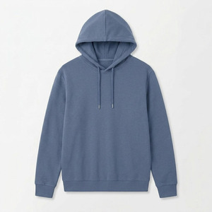 Men's Blue Hooded Tracksuit Full Sleeve Solid Color Casual Sweatshirt And Pants <b>Set</b> With Side Pockets Elastic Waist Regular Fit - Product Image 4