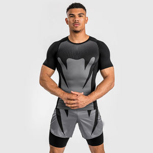 Rashguard à manches courtes pour homme, manches longues pour le fitness, le grappling et l'entraînement MMA, vêtements d'extérieur de haute qualité - Product Image 1
