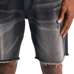 <b>Mens</b> Black Denim Shorts Vintage Washed Knee Length Casual Breathable Quick Dry Distressed <b>Ripped</b> Frayed Hem Streetwear Summer - Product Image 5