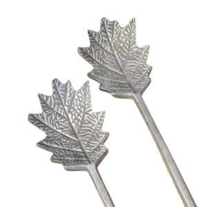 Leaf Design Silver Long Handle <b>Salad</b> <b>Server</b> in Affordable Price From India - Product Image 5