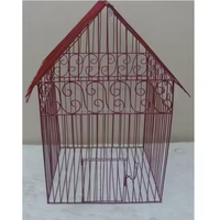 Nouvelle arrivée Cage pour animaux de compagnie en métal rouge enduit de poudre maison d'oiseau Cage d'élevage décorative antique