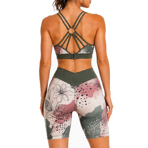 Conjunto Deportivo Sin Costuras Acanalado para Mujer, Ropa Deportiva para Entrenamiento, Fitness, Atletismo, Ropa Deportiva Elástica de Dos Piezas - Product Image 2