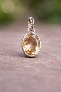 Pendentif ovale en citrine, fait main, argent sterling 925, bijou en pierre précieuse, collier délicat, cadeau unique pour femme au meilleur prix - Product Image 2