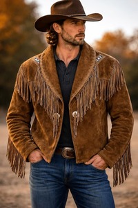 Chaqueta de Hombre Estilo Vaquero del Suroeste con Flecos de Gamuza Vintage - Product Image 1