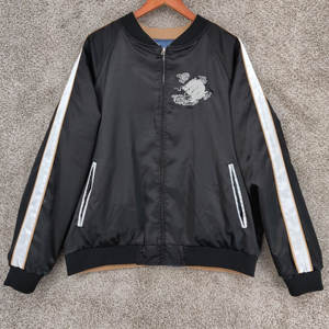 Chaqueta Sukajan de Moda Urbana con Bordado Detallado, Tela Satinada, Prenda Exterior Cómoda - Product Image 1