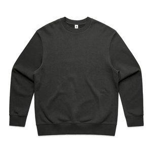Blank Heather Gray Crewneck <b>Jumper</b> Heavy 400GSM Organic Cotton Rich Fleece Winter <b>Pullover</b> Plain Unisex Relaxed Sweatshirt - Product Image 3