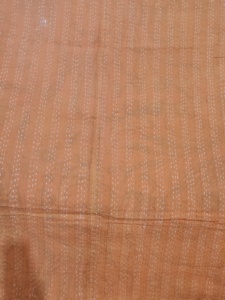 Couverture Kantha florale orange réversible en coton, décoration d'intérieur, tissu artisanal noir imprimé, cadeau pour elle - Product Image 5