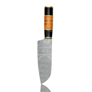 Olive Wood & Micarta Handle Elite Damascus <b>Kitchen</b> <b>Knife</b> With Sheath - Product Image 1