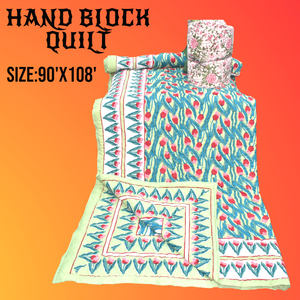 Edredón de cama doble de algodón con estampados de bloques atemporales suave lavable duradero y perfecto para un estilo de vida sostenible y una decoración moderna. - Product Image 3