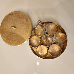 Handcrafted Brass Spice Box: 7-Container Ethnic <b>Storage</b> - Product Image 1