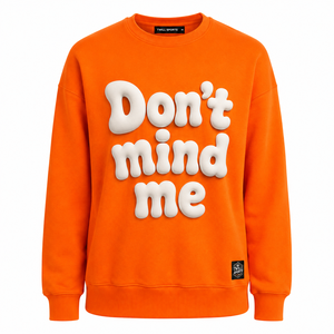 Breathable Printed Knitted Solid Color <b>Women</b> Crew Neck <b>Sweatshirt</b> <b>Long</b> Sleeve Front Logo Winter Wear Puff Print <b>Sweatshirt</b> - Product Image 1