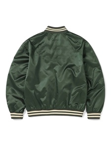 Chaqueta Varsity de Satén Transpirable Básica de Invierno al por Mayor, Chaqueta Varsity de Satén Unisex de Talla Grande con Letras Bordadas - Product Image 3
