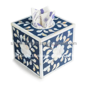 High Quality Handmade Bone Inlay Tissue <b>Box</b> for Hotel and Restaurant Use with Custom Color Options and <b>Matching</b> Napkin Ring - Product Image 3