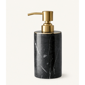 Distributeur de savon vintage en marbre noir naturel avec pompe en laiton de qualité supérieure, accessoires de salle de bain pour hôtel et flacon moderne pour lavage des mains - Product Image 3