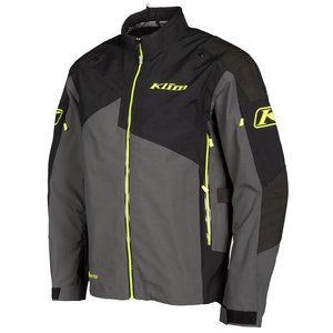 Blouson de moto imperméable pour homme Raptor GTX Overshell à manches longues, gris, noir, jaune, avec logo frontal et blocs de couleur - Product Image 1