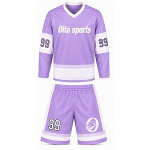 Ensemble de hockey sur glace sublimé pour hommes, maillot et short en polyester rayé, vêtements de sport performants, uniforme d'équipe, vêtements d'entraînement - Product Image 1