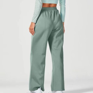 Pantalones Jogger Acampanados y Pantalones de Chándal para Mujer al por Mayor, 100% Algodón, Transpirables, Suaves, Holgados, de Pierna Ancha y Recta, en Oferta - Product Image 4