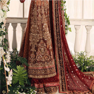 ชุดเจ้าสาวปากีสถานแบบรักษ์โลก ดีไซน์ล่าสุด ผ้าชีฟองหลากสีสำหรับงานปาร์ตี้ ดีไซน์ใหม่สุดหรูสำหรับคุณแม่ - Product Image 2