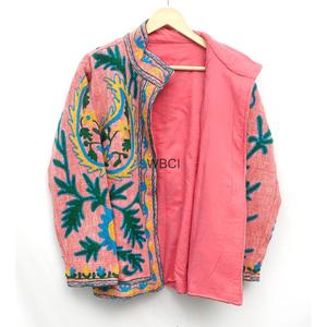 เสื้อแจ็คเก็ตผ้าลินินคอตตอนปักลายดอกไม้แบบซูซานี งานแฮนด์เมด แขนยาว คอปก ผ้าทอแบบควิลท์ เหมาะสำหรับฤดูใบไม้ผลิ สำหรับผู้หญิง - Product Image 2