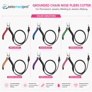 Grounded Chain <b>Nose</b> Pliers Cutter for Permanent Jewelry Welding and Jewelry Making Customizable Color 5 Inch , Zetomed Pro - Product Image 2
