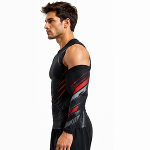 Mangas de compresión deportivas para hombre, personalizadas, atléticas, para correr, ciclismo, fitness, entrenamiento, transpirables, elásticas, de soporte y protección. - Product Image 1