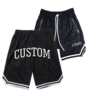Men's Breathable 100% Polyester Basketball <b>Shorts</b> with Drawstring Elastic Waist Quick Dry <b>Zipper</b> Pocket Plain Design - Product Image 4