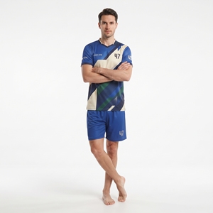 Fabricación al por mayor de camisetas de entrenamiento de fútbol para hombre, manga corta, cuello en V y pantalones cortos para adultos, etiqueta privada personalizada - Product Image 4