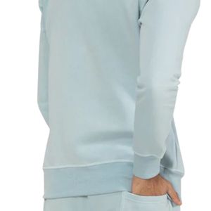 Sweat-shirt à col rond bleu clair pour homme, pull décontracté en coton à manches longues, haut en molleton, vêtements en gros - Product Image 5