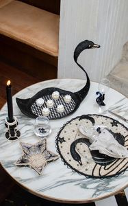 Premium Artisan Crafted Woven Raffia <b>Table</b> Placemat Designer Animal Motif <b>Dining</b> Mat Eco Friendly Boho Chic Swan Charger Plate - Product Image 3