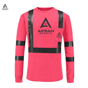 Gilet de sécurité AIFRAN ANSI Classe 3 à manches longues, chemise haute visibilité jaune fluorescent réfléchissant, pour ingénieur de construction, avec logo personnalisé - Product Image 3