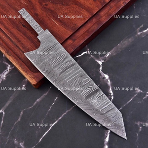 Cuchillo de chef hecho a mano de acero de Damasco con hoja en bruto tipo Drop Point, filo afilado OEM, mango personalizado, 10 pulgadas de longitud total, para cocina DIY - Product Image 4