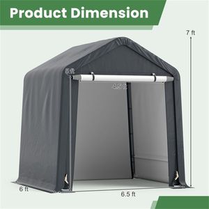 Abri de rangement portable pour moto 8 x 6,5 m, en PE 180G, durable et résistant aux intempéries - Product Image 4