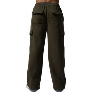 Men's Olive Green Cargo Sweatpants Loose Fit Fleece Jogger Pants Utility Pocket Workout Gym Training Casual Activewear - Product Image 2
