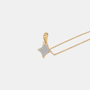 Collar con Colgante de Diamante Cultivado en Laboratorio, Geométrico, en Forma de Cometa, Oro Amarillo de 14K - Product Image 3