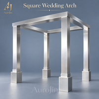 Arche de mariage personnalisée en acrylique miroir doré, support d'arche carré en PVC pour colonne, pour la décoration de scène de banquet d'hôtel