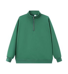 Sudadera Unisex Negra con Cierre de Cremallera, Corte Regular, Cuello Redondo Tejido, Estilo Minimalista, Color Sólido, Manga Regular, Ropa Casual de Algodón - Product Image 4