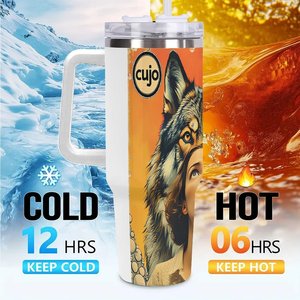 Gobelet isotherme en acier inoxydable 40 oz avec motif loup et femme pour usage extérieur - Product Image 6