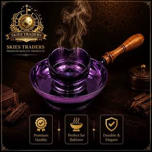 Juego de Difusores de Aroma para Mesa con Base de Acero Inoxidable y Diseño de Arco de Palmera Saudí, Par de Quemadores de Incienso Cilíndricos - Product Image 5