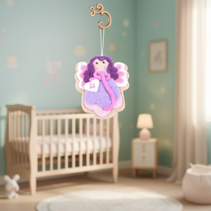 Décoration suspendue ange pour bébé et enfant, ornement en feutre fait main - Product Image 3