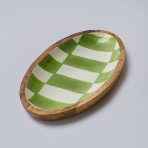 Plateau carré moderne en bois imprimé, plateau minimaliste en bois imprimé pour les tables contemporaines, plat de service en gros - Product Image 1