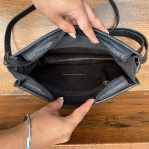 Trending Stylish Custom Logo Black & <b>White</b> Checkered <b>Board</b> Design Women's Handbags Genuine Leather Fashion Ladies Crossbody Bag - Product Image 6