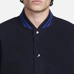Wholesale Customized High Quality OEM ODM Service New Plain Sleeve Vintage Sporty Stand Collar Letterman Varsity <b>Jacket</b> - Product Image 3
