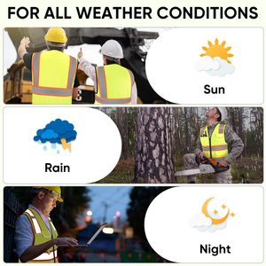 High Visibility Reflective Safety Vests for Men Women Vest with Pockets Mesh Fabric <b>Construction</b> Safety Apparel Neon <b>Work</b> Vest - Product Image 4