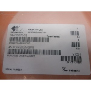 Novellus 04-730876-02 Shield, Plasma Dome, 108769 - Equipo y piezas de semiconductores de confianza de la marca global Trusted Global Legacy - Product Image 1