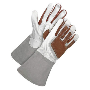 Gants de soudage 14 pouces en cuir de chèvre et croûte de vache, résistants à la chaleur, pour MIG TIG, gants de travail de sécurité robustes, EPI, OEM - Product Image 5