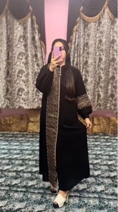 Elegante Abaya Larga Bordada a Mano para Mujer, Manga Larga, Transpirable, para Usar en el Eid - Product Image 3