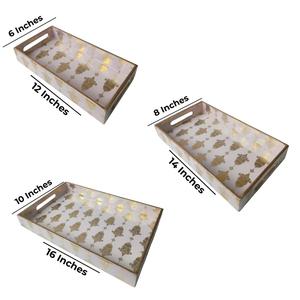 Bandeja de Servir de Diseño Clásico, Esmaltada e Impresa, para Decoración del Hogar, Desayuno, Ramadán - Product Image 4